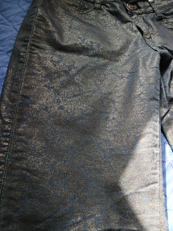 Geisha metalik teget sjajne pantalone, M slika #3