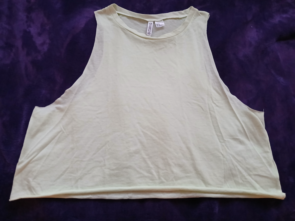 H&M Divided neon svetlo zelena crop majica, M slika #2