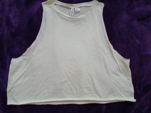 H&M Divided neon svetlo zelena crop majica, M