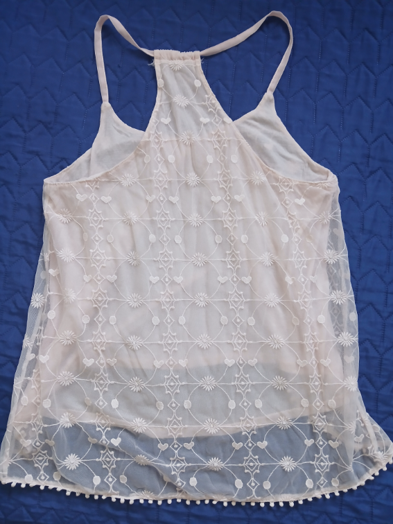 Prelepa svetlo roze nezna majica sa cipkom, M slika #3