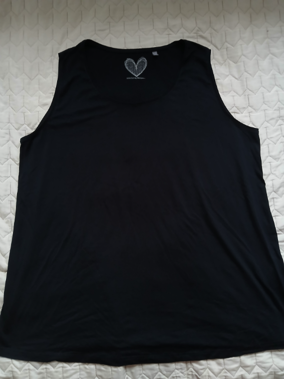 Ulla Popken teget viskozna bluza bez rukava, 54-56 slika #1