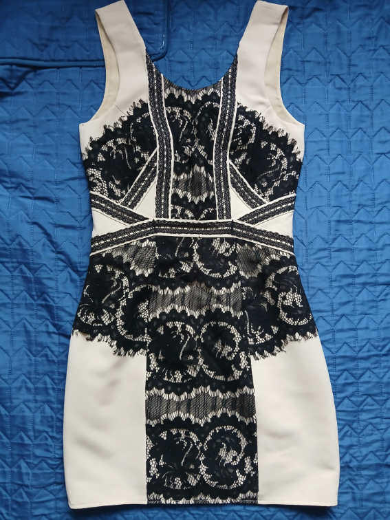 Nova H&M bež haljina sa crnom cipkom, 38 slika #1