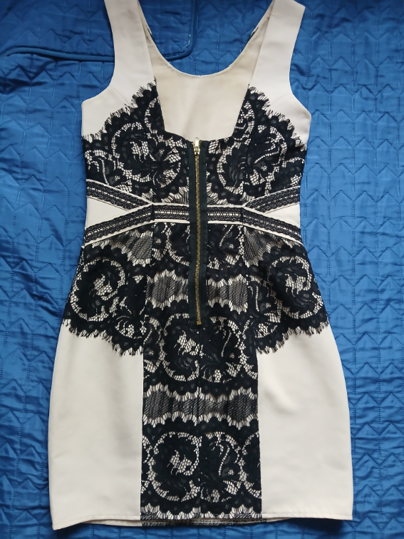 Nova H&M bež haljina sa crnom cipkom, 38 slika #5