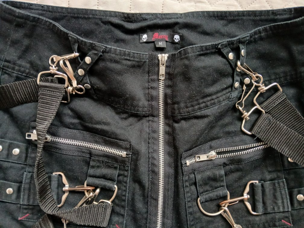 Punk rock gothic metal suknja sa kaisevima, M slika #2