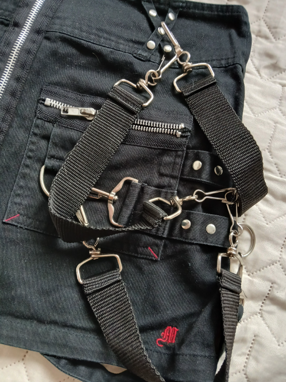 Punk rock gothic metal suknja sa kaisevima, M slika #3