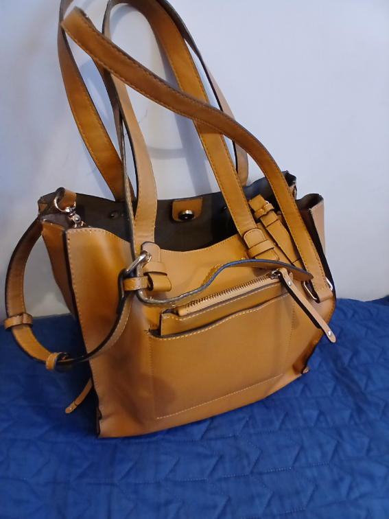 Parfois zuta-oker kozna torba sa novcanikom slika #1