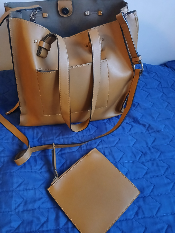 Parfois zuta-oker kozna torba sa novcanikom slika #4