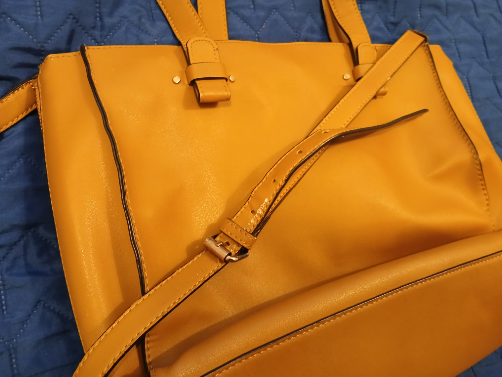 Parfois zuta-oker kozna torba sa novcanikom slika #5