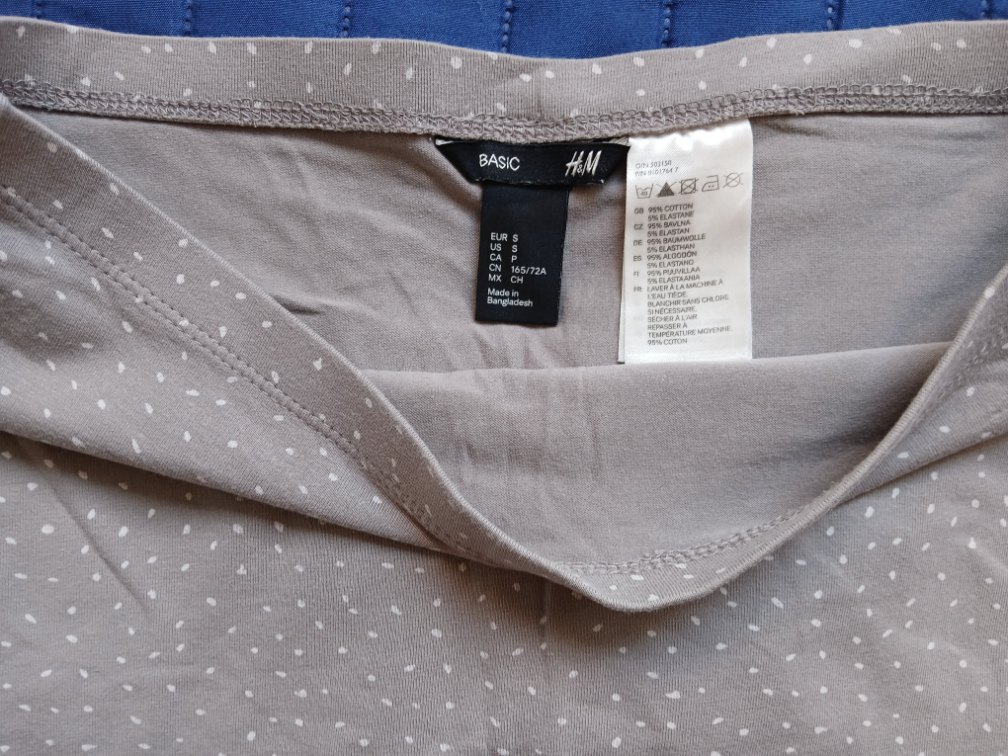 H&M pamucna uska siva mini suknja na tufnice, S slika #2