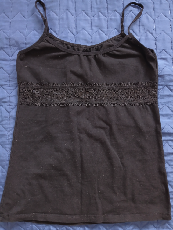 Crna potkosulja - podmajica sa cipkanom trakom,M-L slika #1