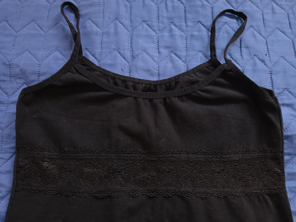 Crna potkosulja - podmajica sa cipkanom trakom,M-L slika #2