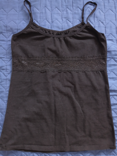 Crna potkosulja - podmajica sa cipkanom trakom,M-L