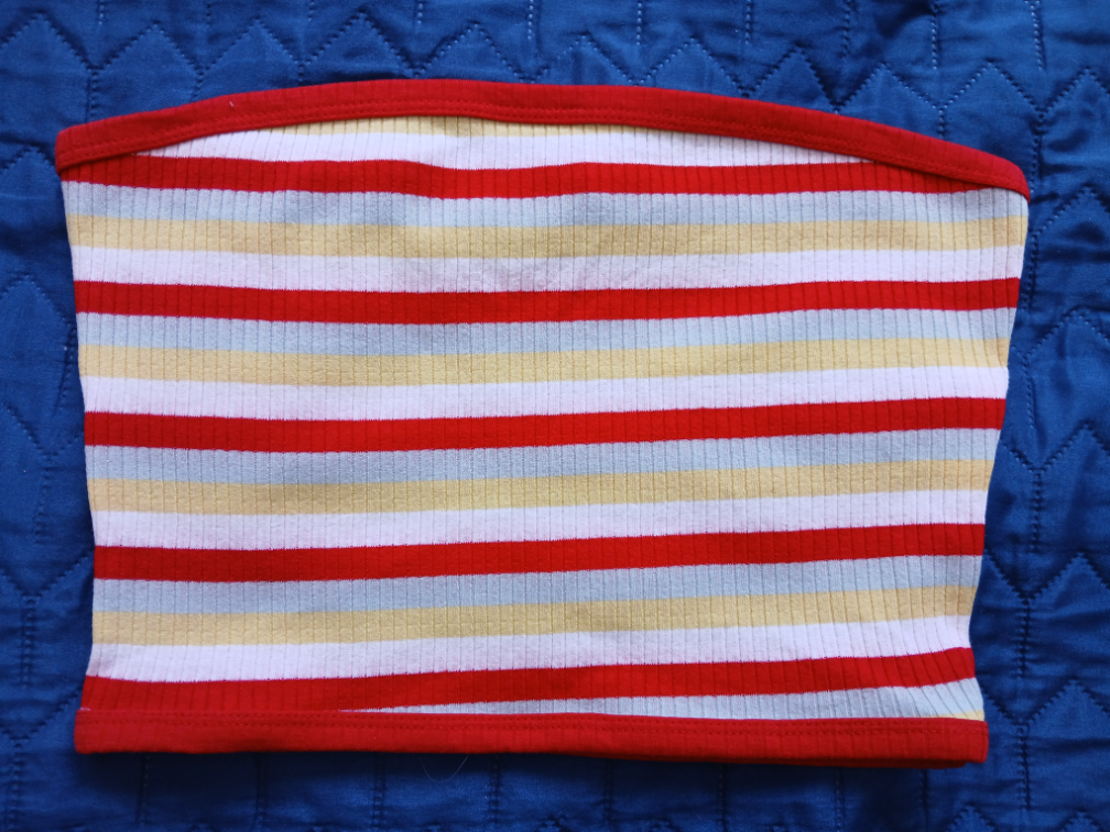 FB Sister sareni prugasti crop top, S slika #1