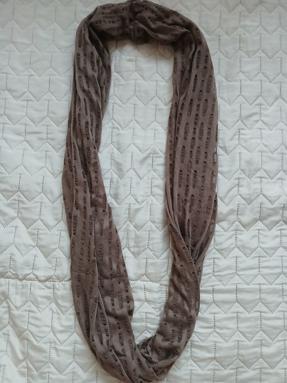 Velika rupicasta braon pamucna marama - esarpa slika #2