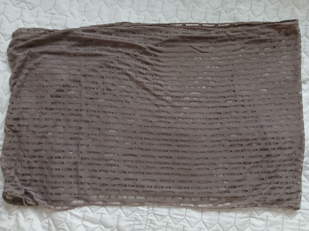 Velika rupicasta braon pamucna marama - esarpa slika #3