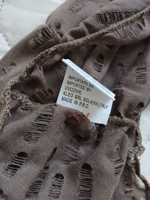 Velika rupicasta braon pamucna marama - esarpa slika #4