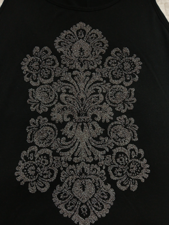 Amisu crna majica sa sivim ukrasom, M slika #2
