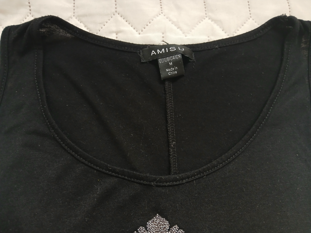 Amisu crna majica sa sivim ukrasom, M slika #3