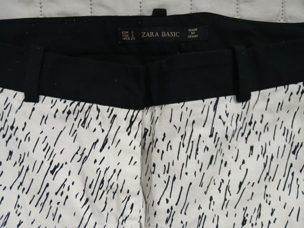 Zara belo-krem-crne dezenirane pantalone, S slika #2