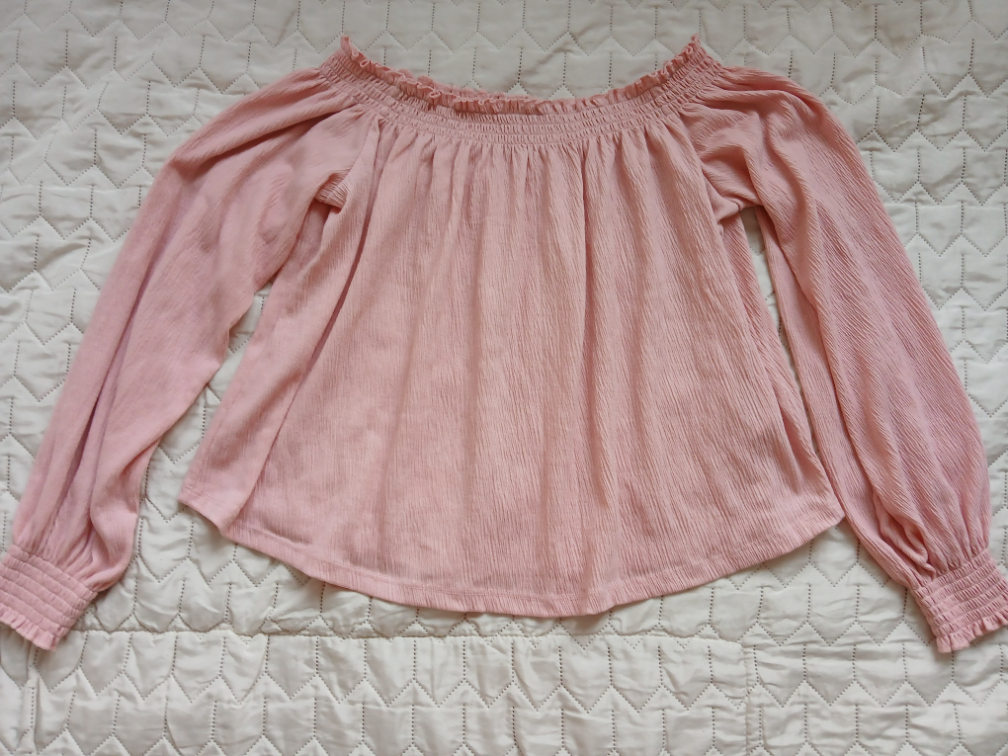 H&M roze kosuljica/bluza spustenih ramena, L slika #1