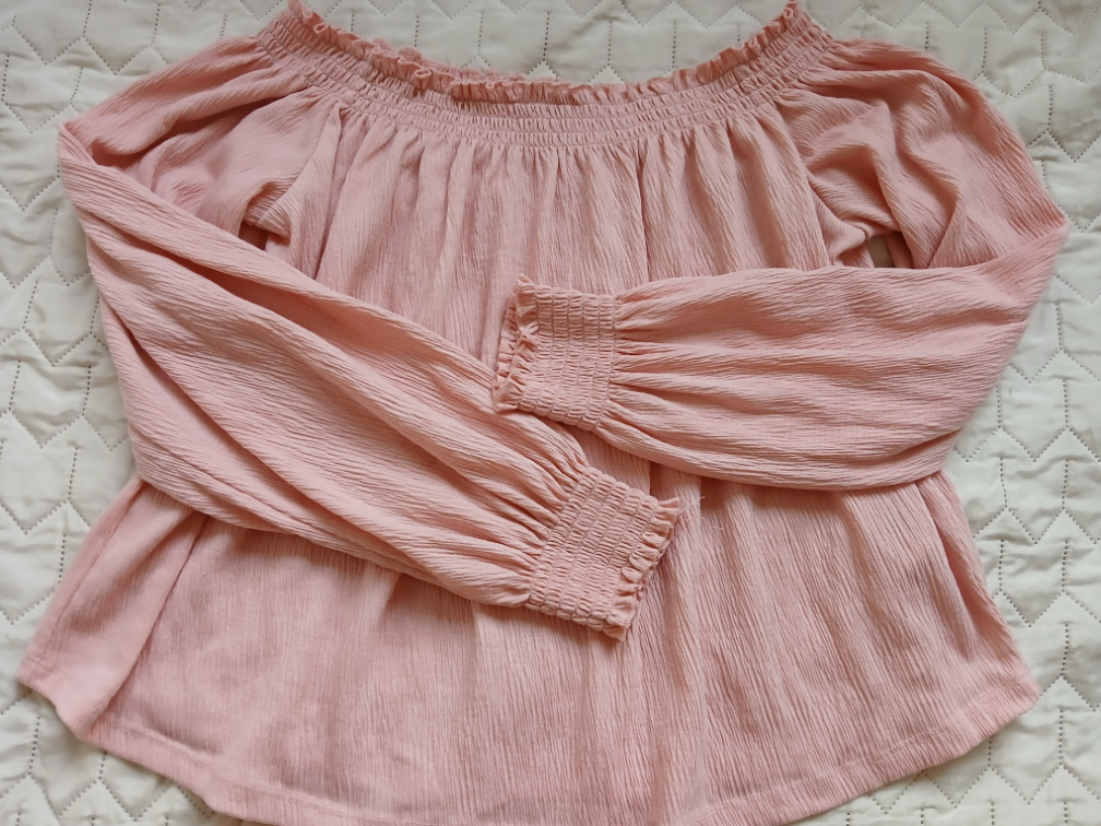 H&M roze kosuljica/bluza spustenih ramena, L slika #2