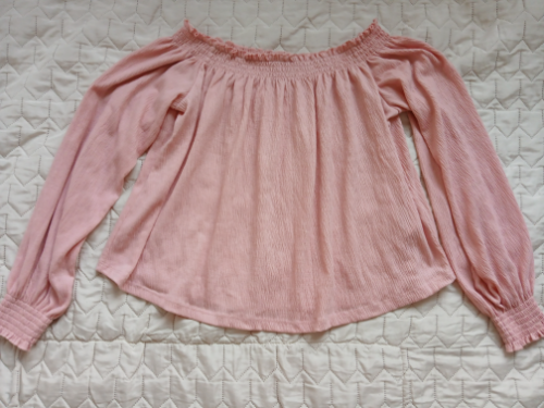H&M roze kosuljica/bluza spustenih ramena, L