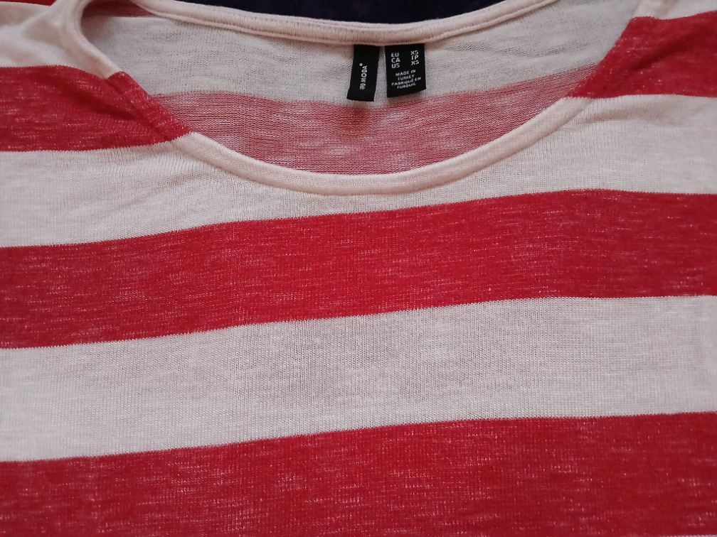 Vero moda crveno-bela prugasta majica viskoza,XS-L slika #3