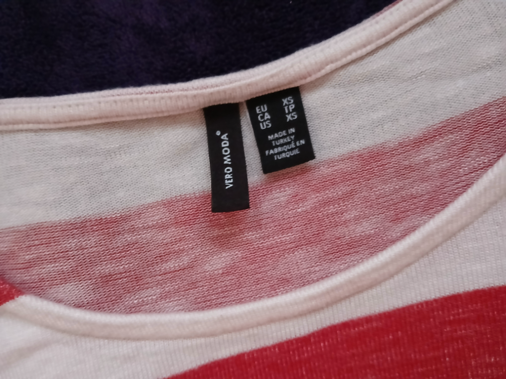 Vero moda crveno-bela prugasta majica viskoza,XS-L slika #4