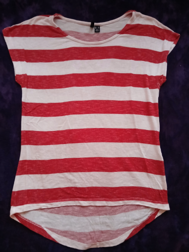 Vero moda crveno-bela prugasta majica viskoza,XS-L