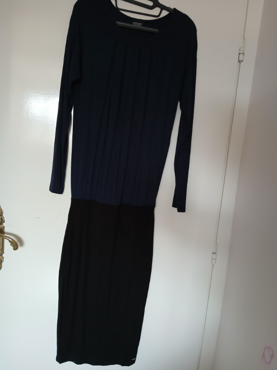 Nova Legend plavo-crna viskozna haljina, M-L slika #1