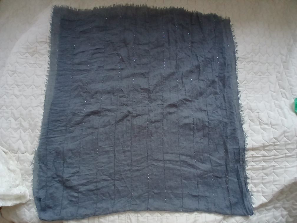 Velika pamucna golublje plava marama - esarpa slika #3