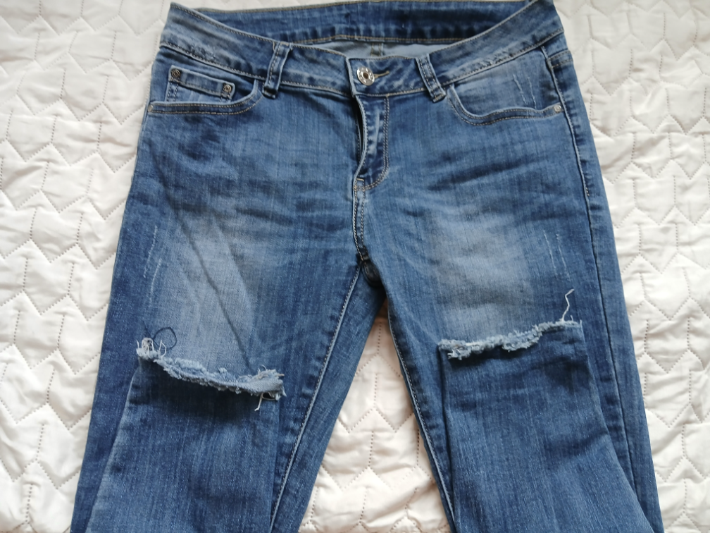 Italijanske teksas farmerke secenih nogavica, L-XL slika #2