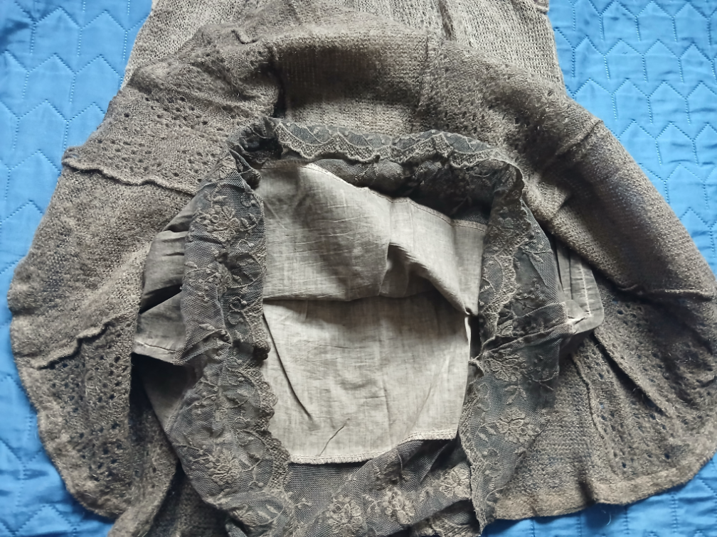 Vunena braon midi suknja sa cipkanom podsuknjom, M slika #3