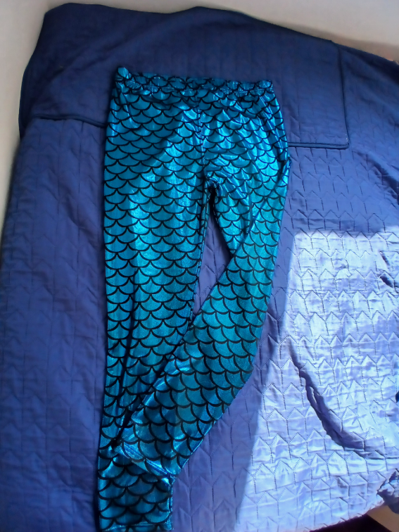 Nove lude "Sirena" plave metalik helanke, XL slika #3