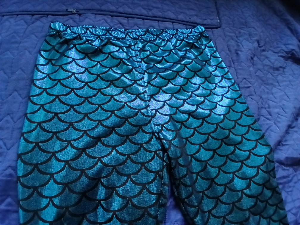 Nove lude "Sirena" plave metalik helanke, XL slika #5