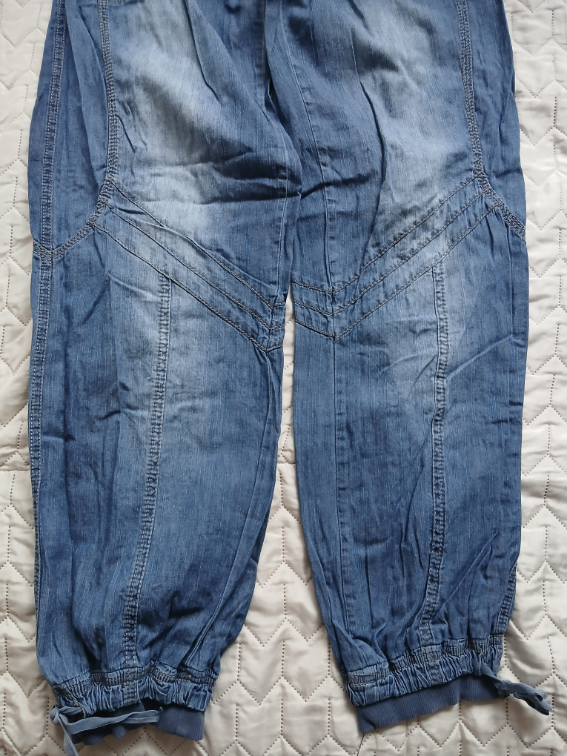 Siroke teksas pantalone/salvare na lastis, M-L slika #2