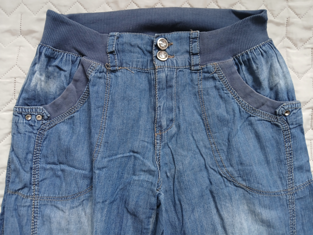 Siroke teksas pantalone/salvare na lastis, M-L slika #3