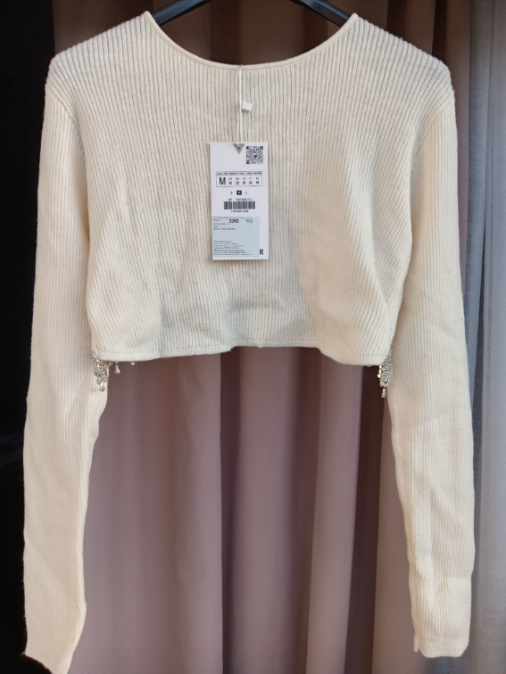 Zara crop top sa kristalima slika #1