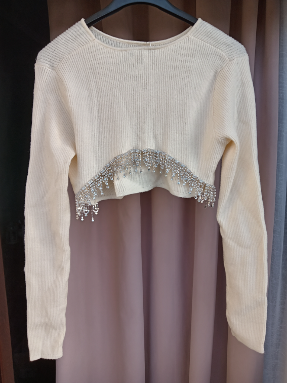 Zara crop top sa kristalima slika #5