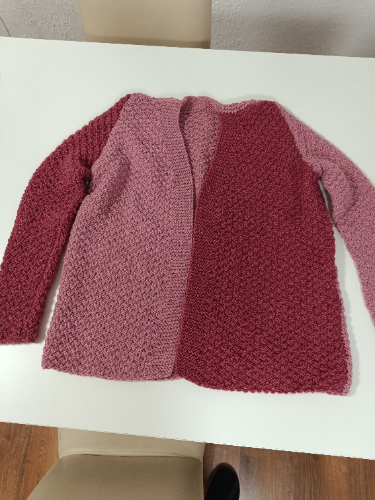 Dvobojni džemper kardigan ručno rađen