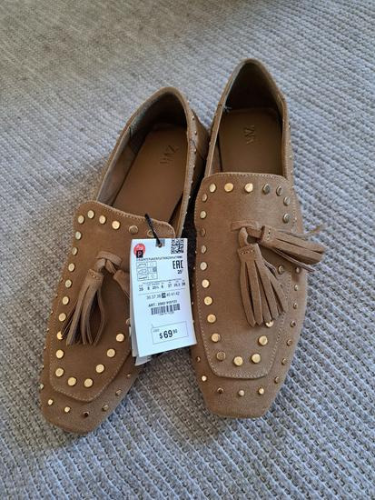 ZARA kožne espadrile 
