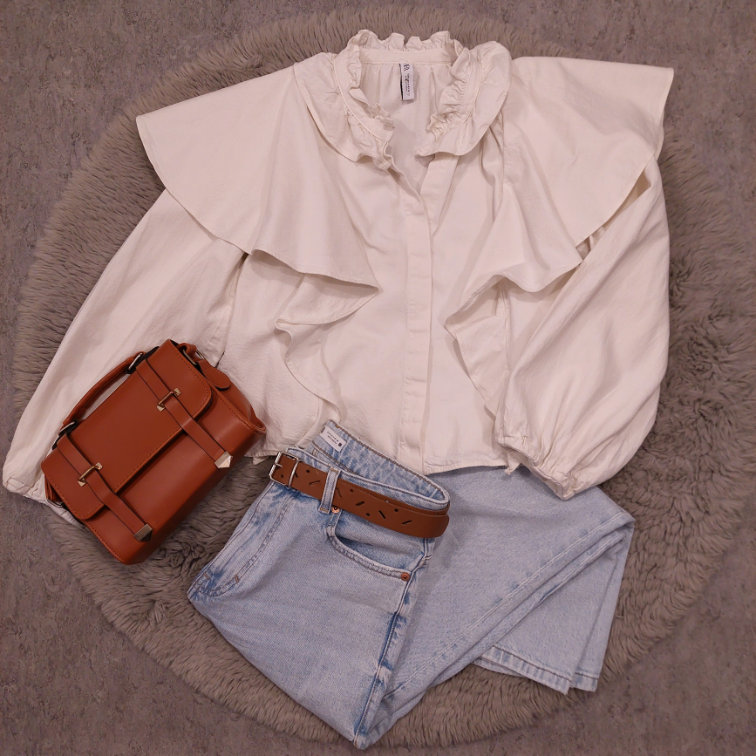 ZARA bela kosulja sa karnerima slika #2