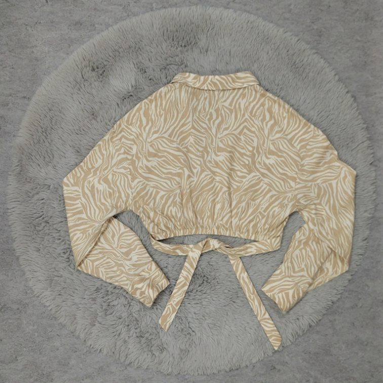 BERSHKA lanena kosulja zebra print slika #3