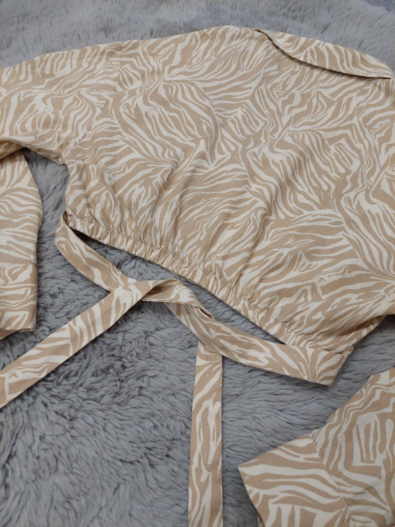 BERSHKA lanena kosulja zebra print slika #5