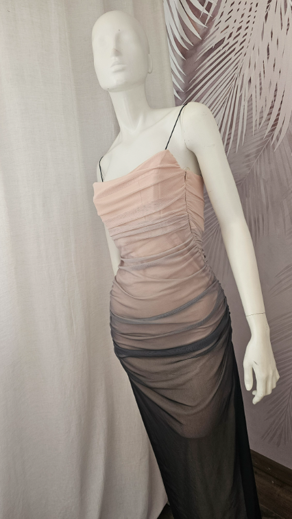 Nova Zara haljina mesh roze siva M slika #3