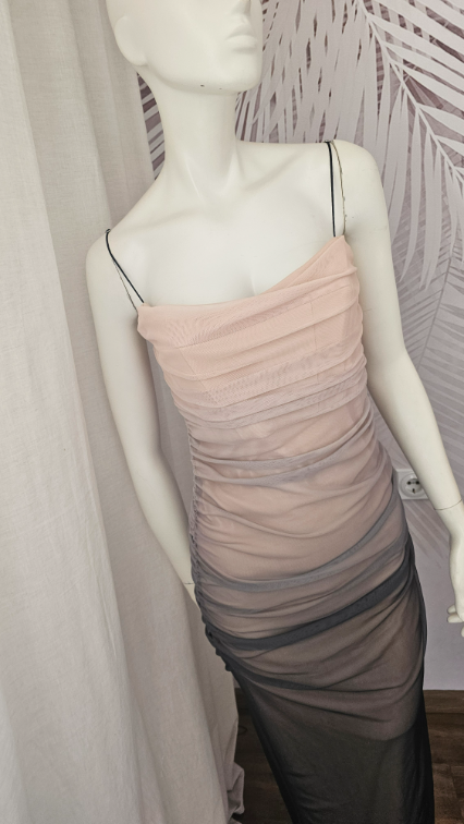 Nova Zara haljina mesh roze siva M slika #4