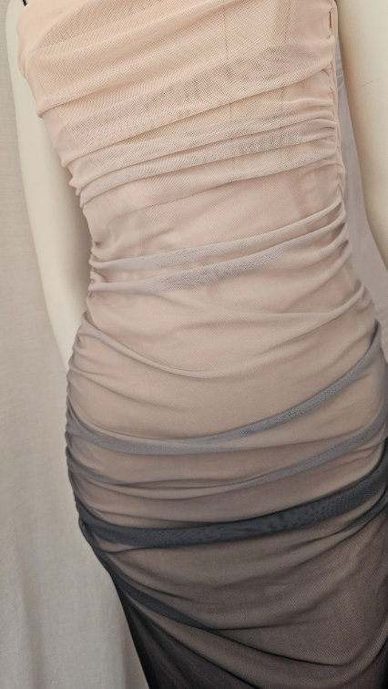 Nova Zara haljina mesh roze siva M slika #5