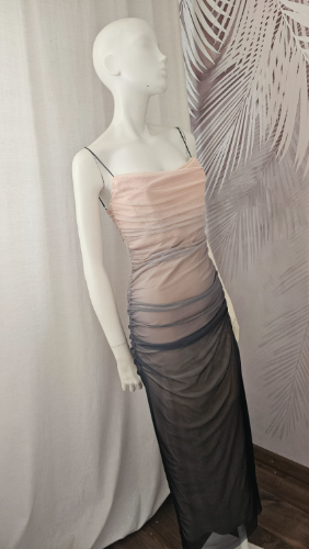 Nova Zara haljina mesh roze siva M