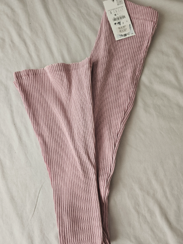👖 ZARA rebraste pantalone–helanke zvonarice – S