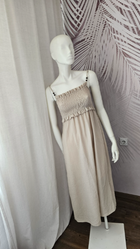 Nova Zara haljina – midi, svetlo siva/pesak – XS 
